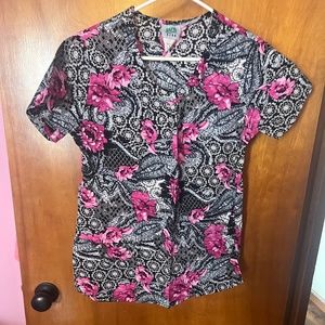 Small Floral Scrub Top